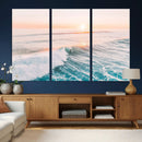 Sunset Surfing Wall Art Canvas Print, Ocean Wave Surfer with by MyGreatCanvas | Canvas Wall Art Prints | Photo Prints & Wall Decor
