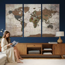 World Map Canvas Print – Framed Detailed Map of the World