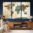 World Map Canvas Print – Framed Detailed Map of the World