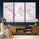 World Map Canvas Print – Detailed Map of the World Wall Art