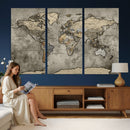 World Map Canvas Print – Detailed Map of the World Wall Art