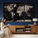 Detailed World Map Wall Art Print - Large Framed World Map