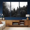 Black White Forest Wall Art Canvas Print, Misty Pine Tree by MyGreatCanvas | Canvas Wall Art Prints | Photo Prints & Wall Decor