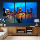Boston Wall Art Canvas Print, Boston City Downtown Night by MyGreatCanvas | Canvas Wall Art Prints | Photo Prints & Wall Decor