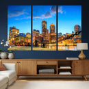 Boston Wall Art Canvas Print, Boston City Downtown Night by MyGreatCanvas | Canvas Wall Art Prints | Photo Prints & Wall Decor