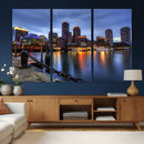 Boston Wall Art Canvas Print, Boston City Downtown Night by MyGreatCanvas | Canvas Wall Art Prints | Photo Prints & Wall Decor