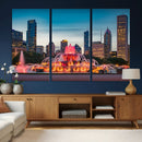Chicago Wall Art Canvas Print - Chicago City Downtown Night by MyGreatCanvas | Canvas Wall Art Prints | Photo Prints & Wall Decor