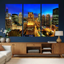 Chicago Wall Art Canvas Print - Chicago City Downtown Night by MyGreatCanvas | Canvas Wall Art Prints | Photo Prints & Wall Decor