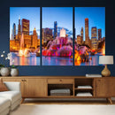 Chicago Wall Art Canvas Print, Chicago City Downtown Night by MyGreatCanvas | Canvas Wall Art Prints | Photo Prints & Wall Decor