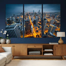 Chicago Wall Art Canvas Print - Chicago City Downtown Night by MyGreatCanvas | Canvas Wall Art Prints | Photo Prints & Wall Decor