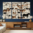 Farmhouse Animals Horse Longhorn Cow Wall Art Canvas Print - by MyGreatCanvas | Canvas Wall Art Prints | Photo Prints & Wall Decor