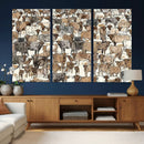 Abstract Longhorn Wall Art Canvas Print - Cow Animal Drawing by MyGreatCanvas | Canvas Wall Art Prints | Photo Prints & Wall Decor