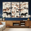 Wild Horses Wall Art Canvas Print - Abstract Farm Longhorn by MyGreatCanvas | Canvas Wall Art Prints | Photo Prints & Wall Decor