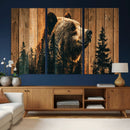 Rustic Bear Wall Art Canvas Print – Woodland Wildlife by MyGreatCanvas | Canvas Wall Art Prints | Photo Prints & Wall Decor
