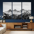 Black and White Mountain Wall Art Canvas Print, Snowy Alpine by MyGreatCanvas | Canvas Wall Art Prints | Photo Prints & Wall Decor