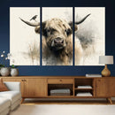 Abstract Highland Cow Wall Art Canvas Print, Rustic Farm by MyGreatCanvas | Canvas Wall Art Prints | Photo Prints & Wall Decor