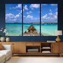 Caribbean Ocean Pier Seascape Wall Art Canvas Print, by MyGreatCanvas | Canvas Wall Art Prints | Photo Prints & Wall Decor