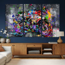 Graffiti Motorcycle Wall Art Canvas Print, Urban Street Art by MyGreatCanvas | Canvas Wall Art Prints | Photo Prints & Wall Decor