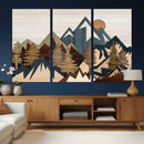 Wood Style Mountain Wall Art Canvas Print, Layered Wood by MyGreatCanvas | Canvas Wall Art Prints | Photo Prints & Wall Decor