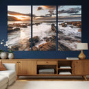 Rocky Coast Ocean Sunset Wall Art Canvas Print, Dramatic by MyGreatCanvas | Canvas Wall Art Prints | Photo Prints & Wall Decor