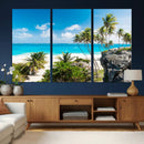 Tropical Beach Wall Art Canvas Print, Palm Tree Ocean by MyGreatCanvas | Canvas Wall Art Prints | Photo Prints & Wall Decor