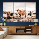 Texas Longhorn Cattle Wall Art Canvas Print, Sepia Western by MyGreatCanvas | Canvas Wall Art Prints | Photo Prints & Wall Decor