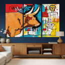 Basquiat Style Bull Graffiti Wall Art Canvas Print, Street by MyGreatCanvas | Canvas Wall Art Prints | Photo Prints & Wall Decor