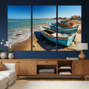 Coastal Fishing Boats Wall Art Canvas Print, Sunset Beach by MyGreatCanvas | Canvas Wall Art Prints | Photo Prints & Wall Decor
