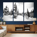 Black and White Snowy Pine Forest Wall Art Canvas Print, by MyGreatCanvas | Canvas Wall Art Prints | Photo Prints & Wall Decor