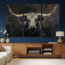 Rustic Longhorn Bull Wall Art Canvas Print – Vintage Western by MyGreatCanvas | Canvas Wall Art Prints | Photo Prints & Wall Decor