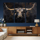 Abstract Longhorn Bull Wall Art Canvas Print – Rustic by MyGreatCanvas | Canvas Wall Art Prints | Photo Prints & Wall Decor