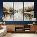 Neutral Abstract Lake Landscape Wall Art Canvas Print by MyGreatCanvas | Canvas Wall Art Prints | Photo Prints & Wall Decor