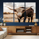 Texas Longhorn Bull Rustic Wall Art Canvas Print, Western by MyGreatCanvas | Canvas Wall Art Prints | Photo Prints & Wall Decor