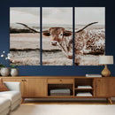 Texas Longhorn Bull Rustic Wall Art Canvas Print by MyGreatCanvas | Canvas Wall Art Prints | Photo Prints & Wall Decor