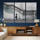 Banksy Girl with Butterflies Street Art Wall Art Canvas by MyGreatCanvas | Canvas Wall Art Prints | Photo Prints & Wall Decor