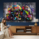 Graffiti American Football Helmet Street Art Wall Art Canvas