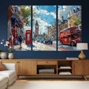 London City Street Wall Art Canvas Print, Big Ben & Red Bus by MyGreatCanvas | Canvas Wall Art Prints | Photo Prints & Wall Decor
