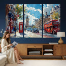 London Street Canvas Wall Art — Big Ben Red Bus Print | Oil by MyGreatCanvas | Canvas Wall Art Prints | Photo Prints & Wall Decor