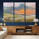 Mountain Sunset Wall Art Canvas Print Vintage Landscape by MyGreatCanvas | Canvas Wall Art Prints | Photo Prints & Wall Decor
