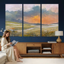 Mountain Sunset Wall Art Canvas Print Vintage Landscape by MyGreatCanvas | Canvas Wall Art Prints | Photo Prints & Wall Decor