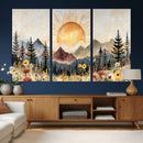 Boho Mountain Landscape Large Wall Art, Horizontal Gold by MyGreatCanvas | Canvas Wall Art Prints | Photo Prints & Wall Decor