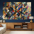Geometric Abstract Wall Art Canvas Print, Orange Blue by MyGreatCanvas | Canvas Wall Art Prints | Photo Prints & Wall Decor