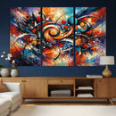 Geometric Abstract Wall Art Canvas Print, Orange Blue by MyGreatCanvas | Canvas Wall Art Prints | Photo Prints & Wall Decor