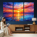 Colorful Knife Ocean Sunset Canvas — Orange Pink Teal by MyGreatCanvas | Canvas Wall Art Prints | Photo Prints & Wall Decor