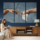 Funny Bathroom Canvas Wall Art, Michelangelo Creation of by MyGreatCanvas | Canvas Wall Art Prints | Photo Prints & Wall Decor