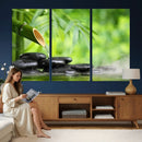 Bamboo Water Flow Black Stone Canvas | Zen Spa Nature by MyGreatCanvas | Canvas Wall Art Prints | Photo Prints & Wall Decor