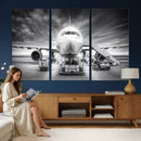 Airplane Wall Art Canvas Print, Black and White Jet Aircraft by MyGreatCanvas | Canvas Wall Art Prints | Photo Prints & Wall Decor