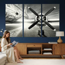 Vintage Airplane Wall Art Canvas Print, Black and White by MyGreatCanvas | Canvas Wall Art Prints | Photo Prints & Wall Decor