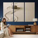 Zen Garden Stone Sand Canvas | Japanese Rock Garden Wall Art by MyGreatCanvas | Canvas Wall Art Prints | Photo Prints & Wall Decor