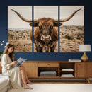 Texas Longhorn Bull Wall Art Canvas Print, Western Farmhouse by MyGreatCanvas | Canvas Wall Art Prints | Photo Prints & Wall Decor